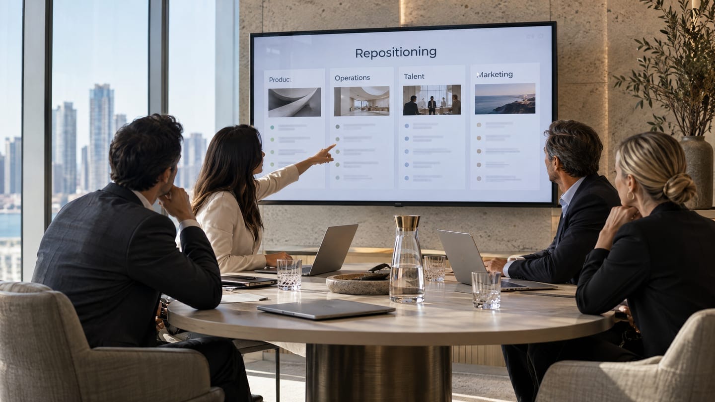 A board meeting weighing the retirement of a profitable line against a long term brand position